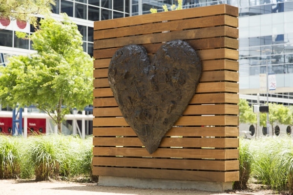 Maconda's Heart installation at Discovery Green