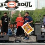 Members of Tejas Got Soul on stage at Discovery Green