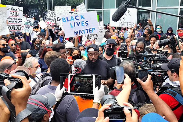 George Floyd protests at Discovery Green