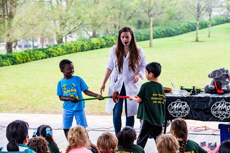 Spring Break activities with Mad Science STEM show at Discovery Green in Downtown Houston