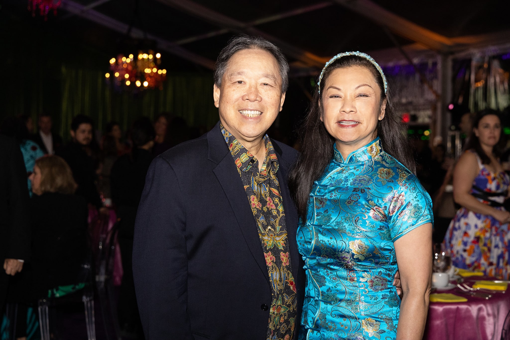From L-R: Stan Leong, Audrey Leong  Gala on the Green® at Discovery Green in downtown Houston. February 23, 2023. Photo: Lawrence Elizabeth Knox