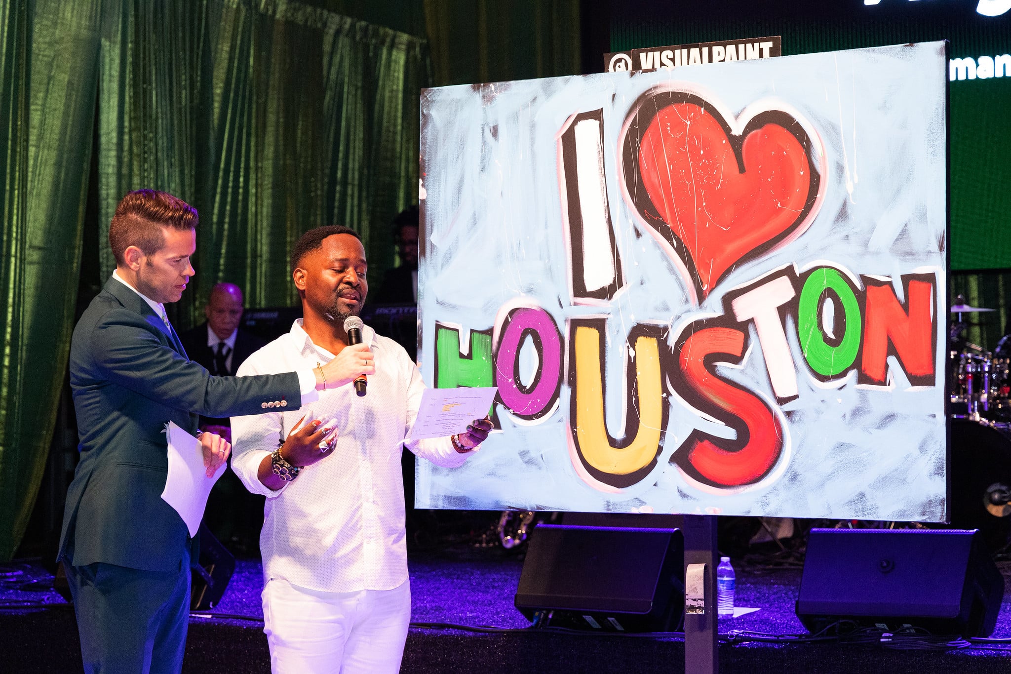 From L-R: Derrick Shore, Ange Hillz  Gala on the Green® at Discovery Green in downtown Houston. February 23, 2023. Photo: Lawrence Elizabeth Knox