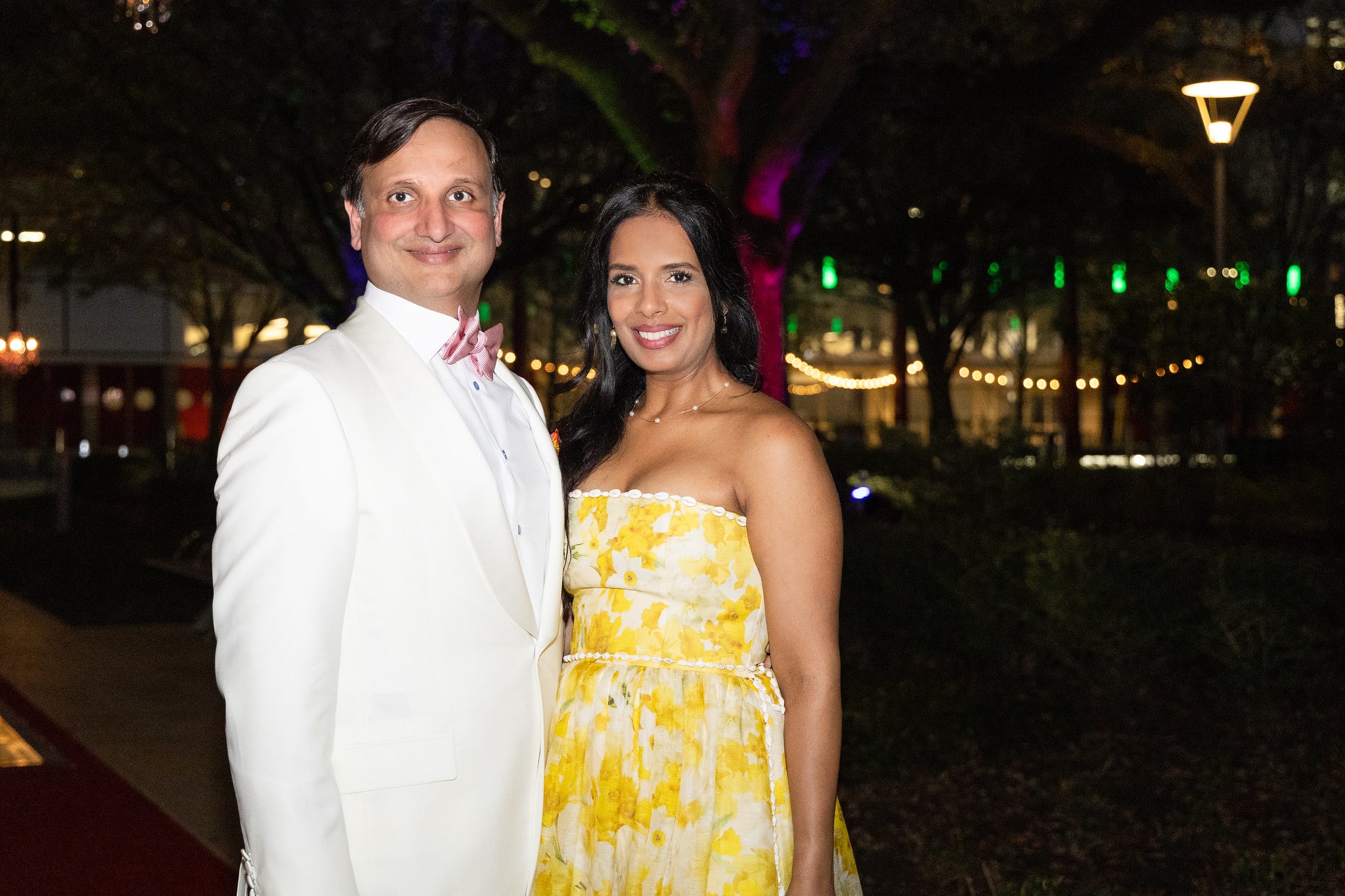 From L-R: K Cody Patel, Kusum Patel  Gala on the Green® at Discovery Green in downtown Houston. February 23, 2023. Photo: Lawrence Elizabeth Knox