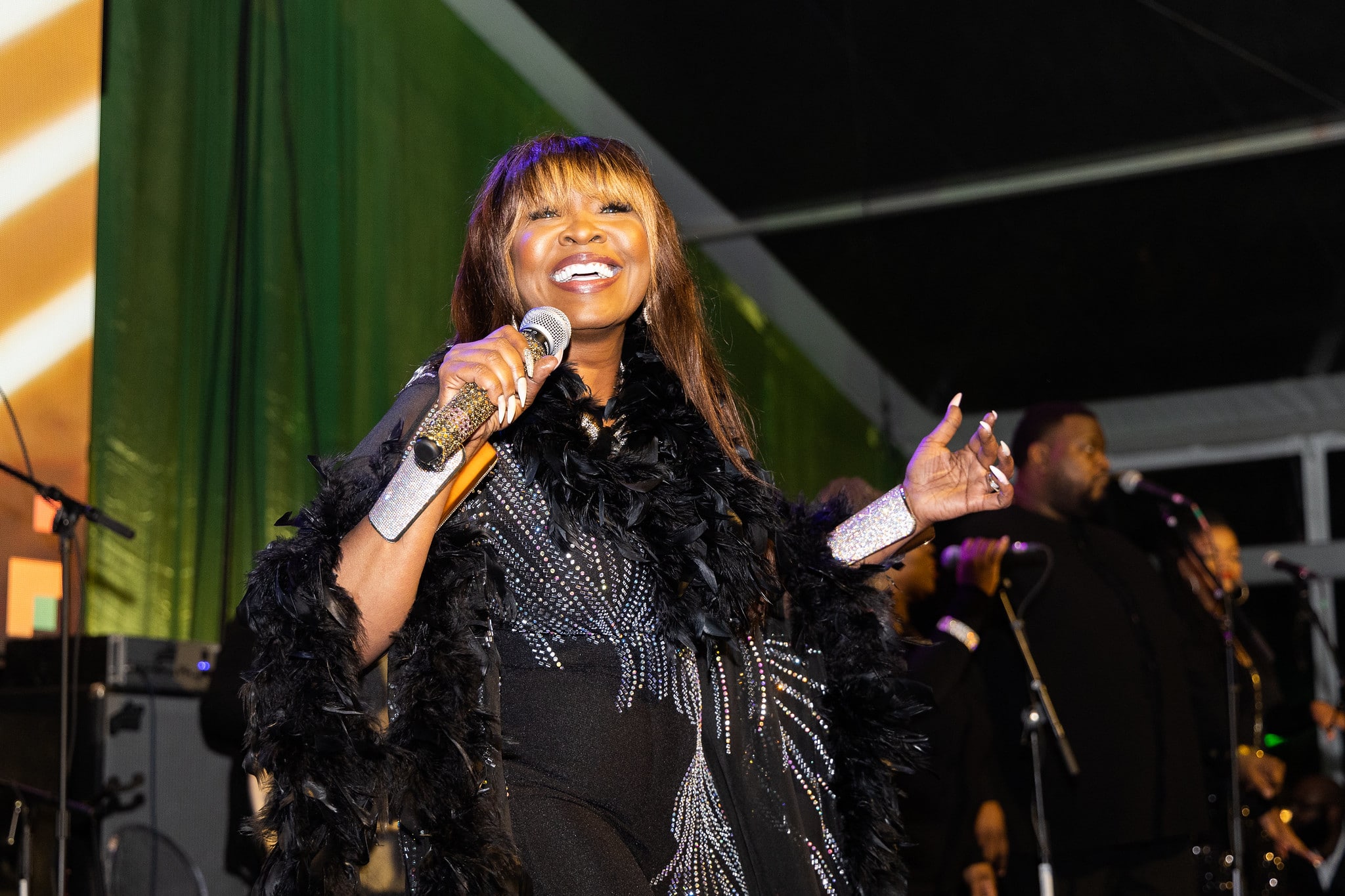 Mary Griffin performs with the Ernest Walker Band Gala on the Green® at Discovery Green in downtown Houston. February 23, 2023. Photo: Lawrence Elizabeth Knox