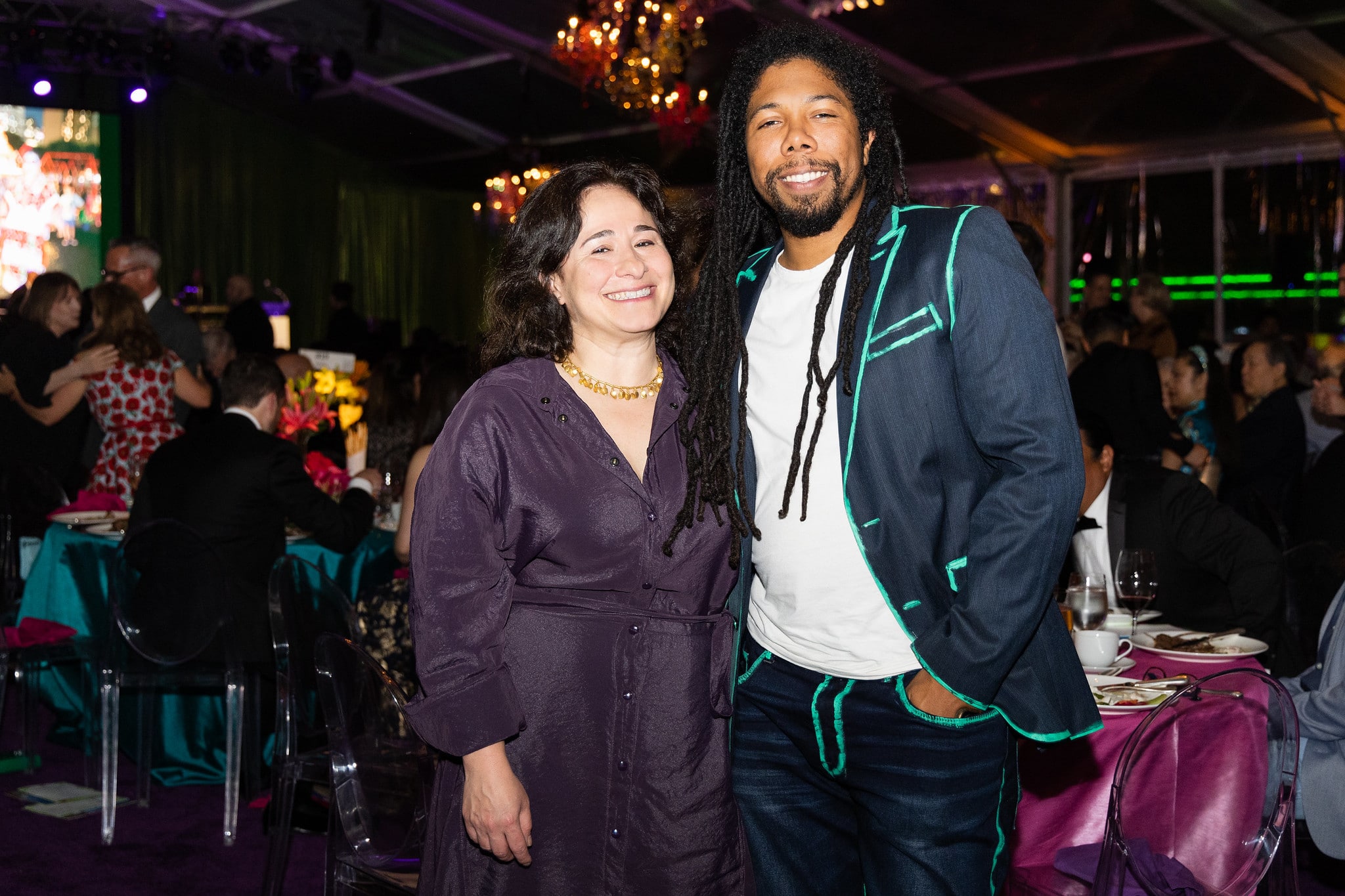 From L-R: Anne-Marie Tcholakian, James Pendleton  Gala on the Green® at Discovery Green in downtown Houston. February 23, 2023. Photo: Lawrence Elizabeth Knox