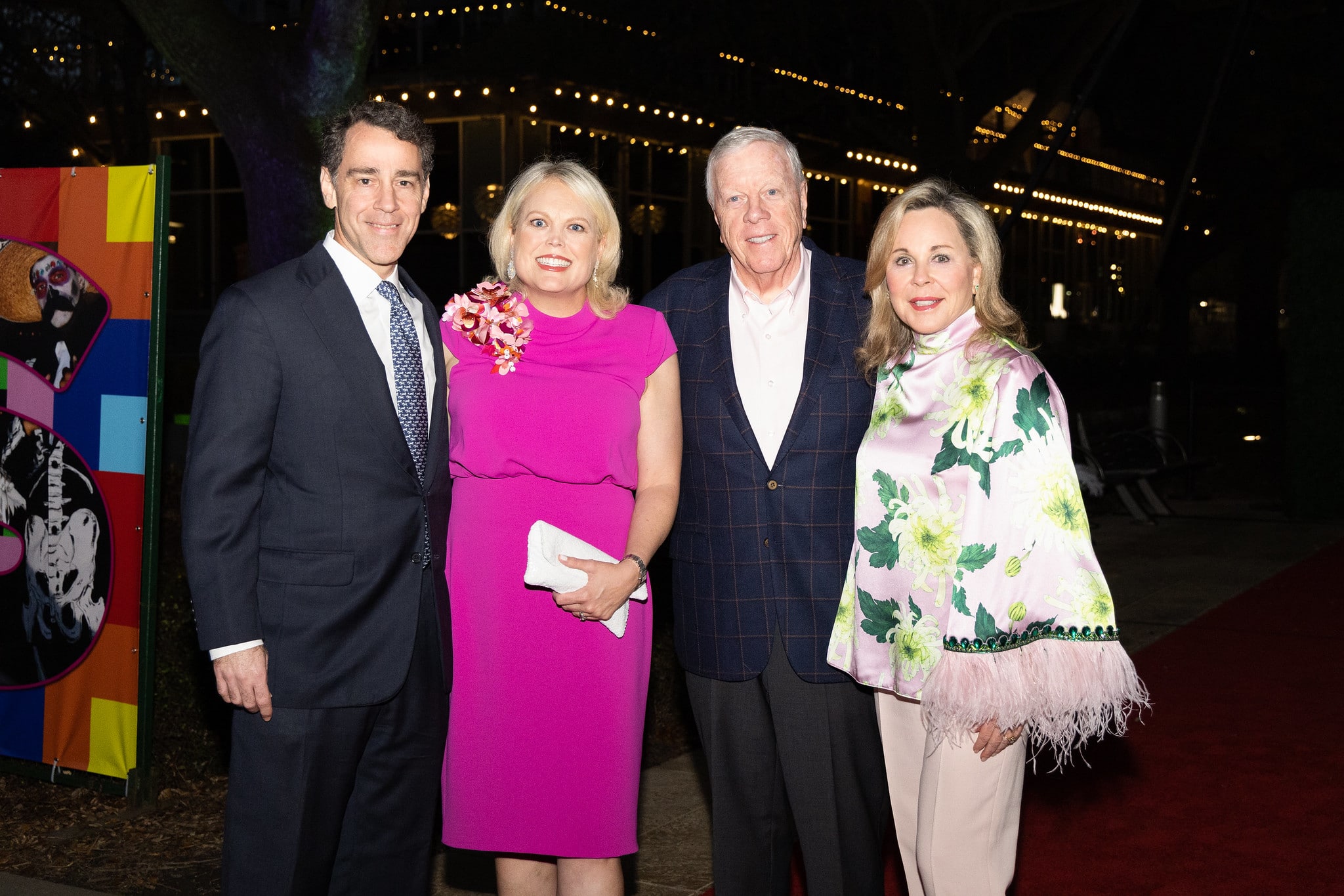 From L-R: Drew Sudduth, Julie Sudduth, Rich Kinder, Nancy Kinder  Gala on the Green® at Discovery Green in downtown Houston. February 23, 2023. Photo: Lawrence Elizabeth Knox