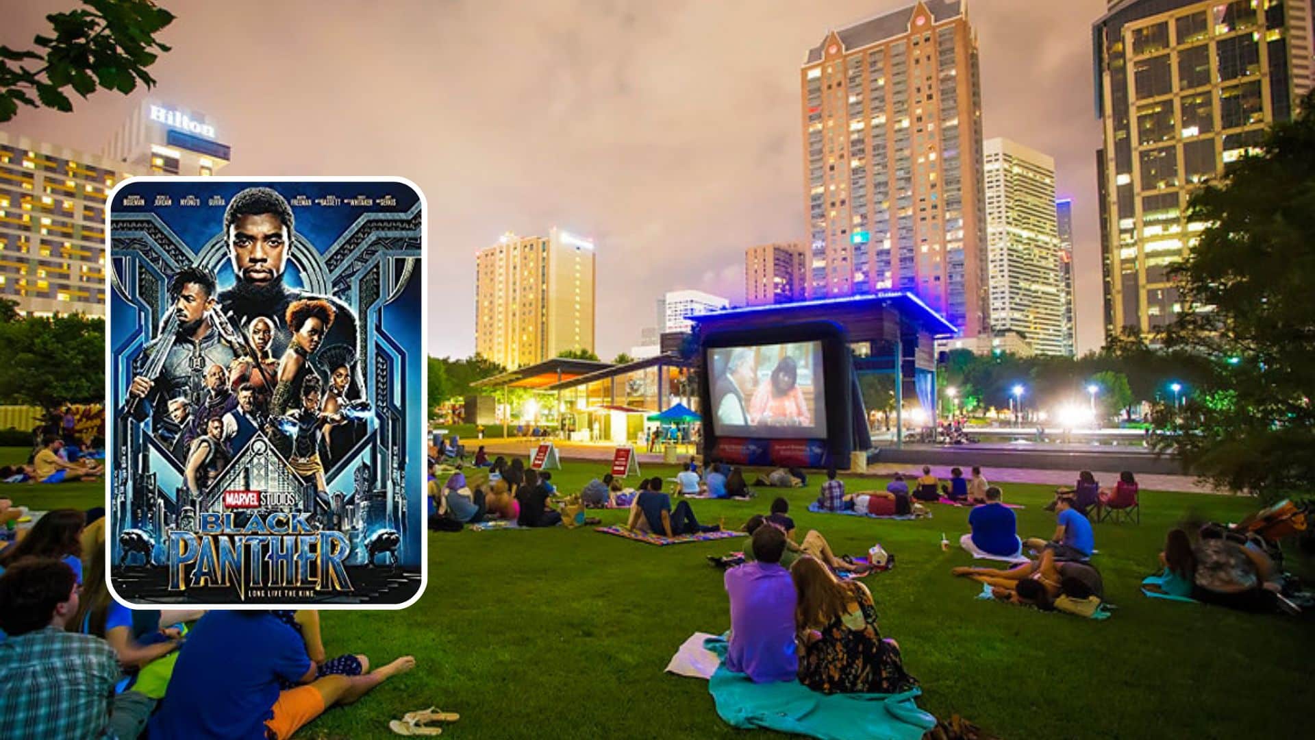 Free movie nights on the lawn at Discovery Green in Downtown Houston