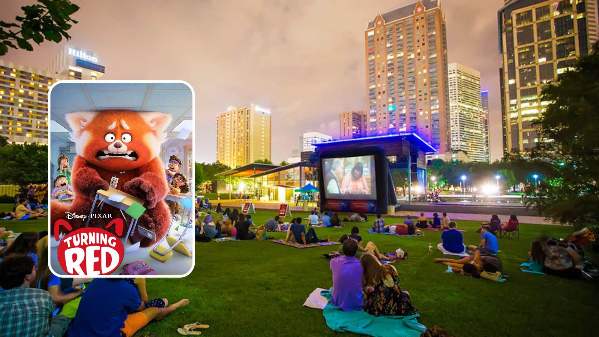 Free movie nights on the lawn at Discovery Green in Downtown Houston