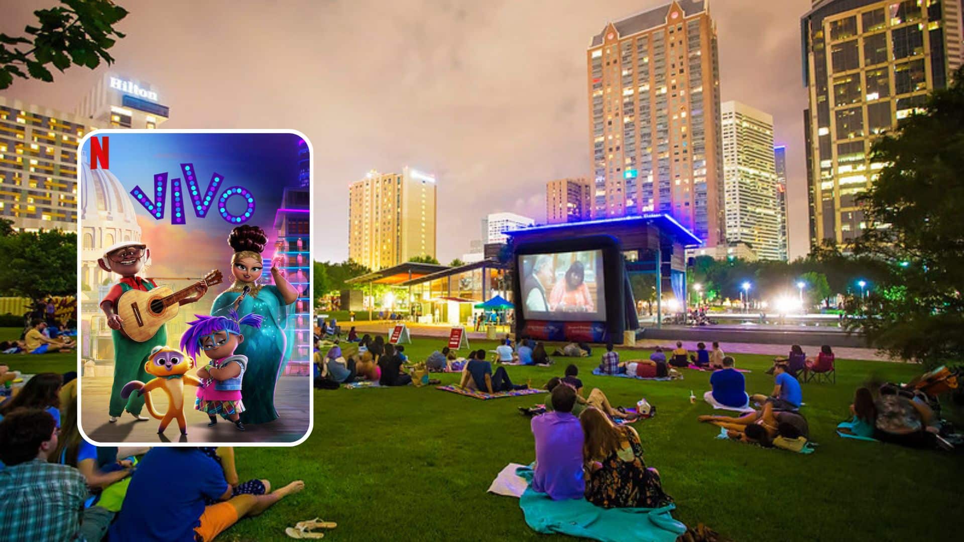 Free movie nights on the lawn at Discovery Green in Downtown Houston