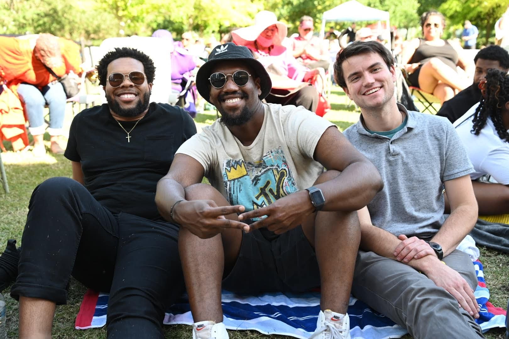 Houstonians are seen enjoying a Jazzy Sundays concert with Jason Moran at Discovery Green. Photo by Jamaal Ellis.