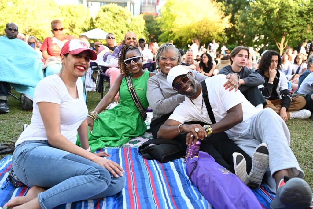 Houstonians are seen enjoying a Jazzy Sundays concert with Jason Moran at Discovery Green. Photo by Jamaal Ellis.