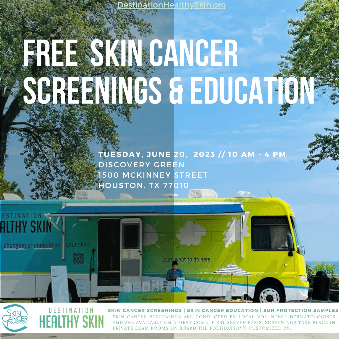 Houston Skin Cancer screenings and education flyer