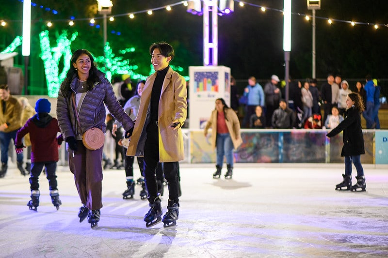 Ice rink in downtown Houston at Discovery Green